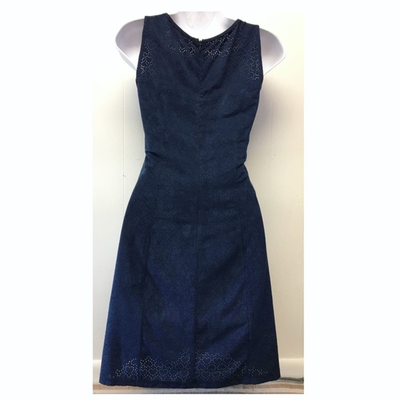 anina | Blue Suede Dress w/ Small Cut-Out Designs - Picture 7 of 8